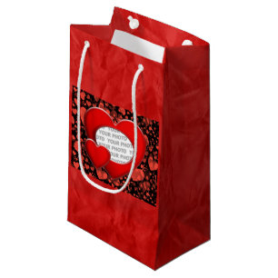 Heart Frame I + your photo & ideas Small Gift Bag