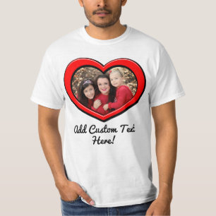 Heart Frame Love Valentines Day Custom Colour Phot T-Shirt