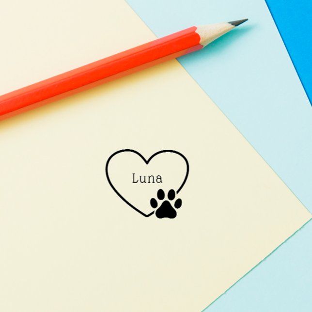 Heart Frame Sweet Paw Custom Name  Rubber Stamp (Creator Uploaded)