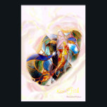 Heart Full Koi Art Modern Wall Deco Poster<br><div class="desc">A stained glass artist, Chiaki Sato, created the picture by collecting the high quality glass, and took the photo herself. And then she added the colour of graphic design just to background. This unique photography is called as Art Glass Picture. Please visit here to see other products. chiakisato web site....</div>