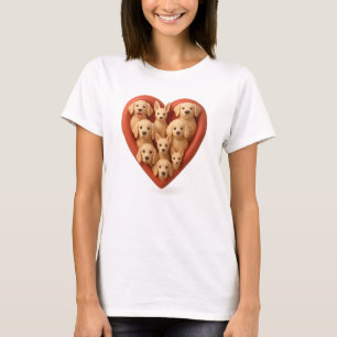 Heart Full of Dogs – 3D Dog Lover Heart Design T-Shirt