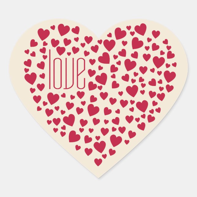 Heart Full of Hearts Love Red ID733 Sticker (Front)