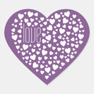 Heart Full of Hearts Love White ID733 Heart Sticker