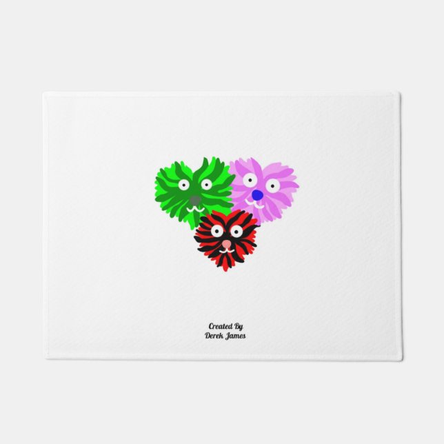 Heart Fuzzies Door Mat (Front)