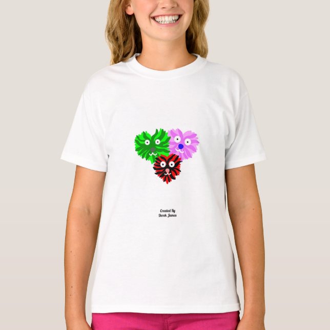 Heart Fuzzies Girls White Basic T Shirt (Front)