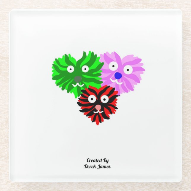 Heart Fuzzies Glass Coaster (Front)