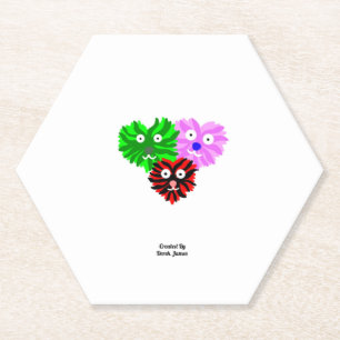 Heart Fuzzies Hexagon Paper Coaster