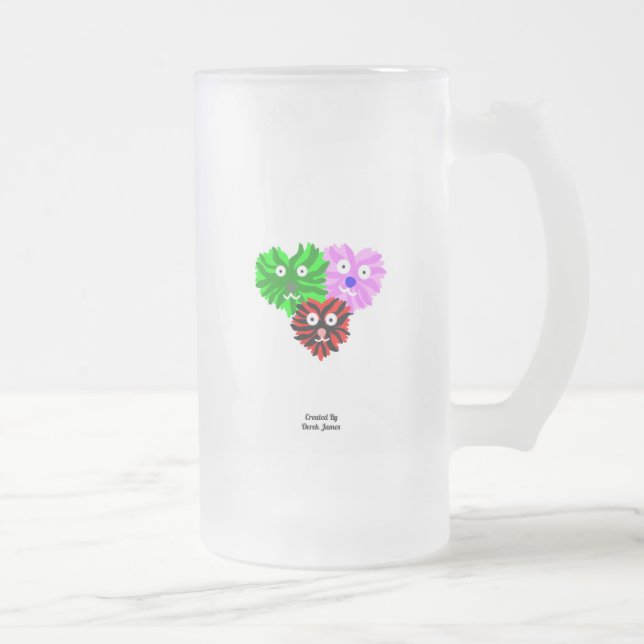 Heart Fuzzies Large Frosted Glass Mug (Right)
