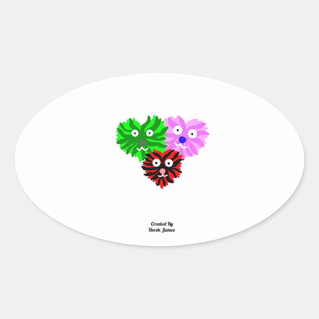 Heart Fuzzies Oval Sticker (Front)