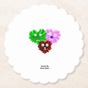 Heart Fuzzies Scalloped Round Paper Coaster