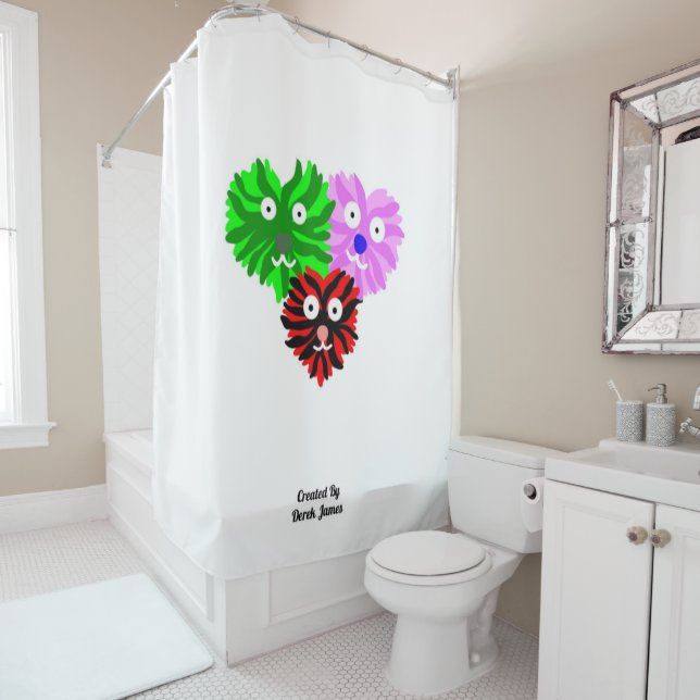 Heart Fuzzies Shower Curtain (In Situ)