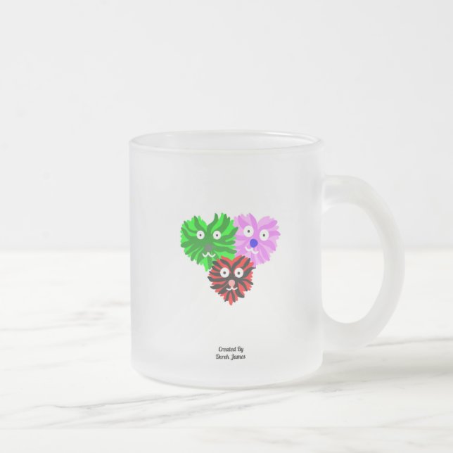 Heart Fuzzies Small Frosted Glass Mug (Right)
