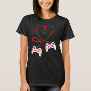 Heart Game Controllers Video Gamers Gaming Valenti T-Shirt