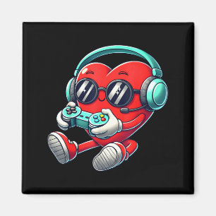 Heart Gamer Video Gaming Boys Men Kids Valentines Magnet