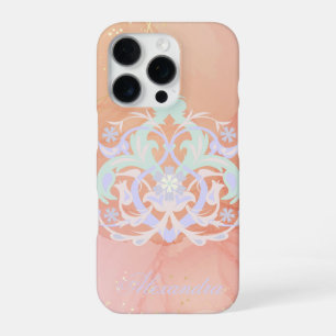 Heart Garden – Blue and Green Floral Art iPhone 16 Pro Case