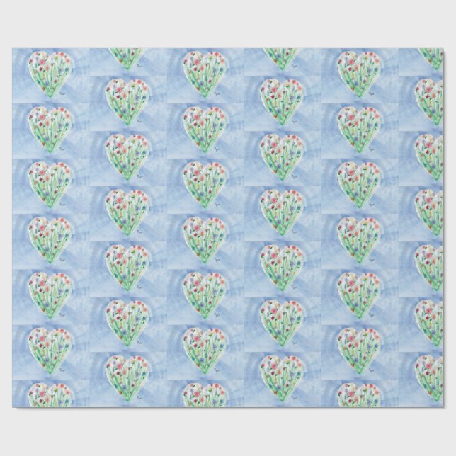 Heart Garden  - Kids Art for CHOC Wrapping Paper (Flat)