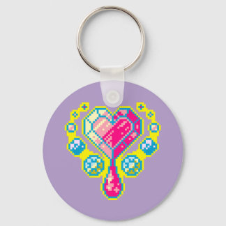 Heart Gem Pixel Art Keychain