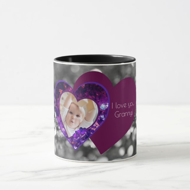 Heart gems with message  mug (Center)