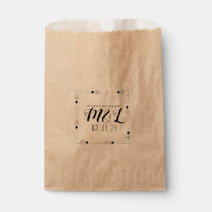 Heart Geometric Wedding Logo Wedding Favour Bags