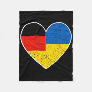 Heart Germany And Ukraine Solidarity Friendship Vi Fleece Blanket