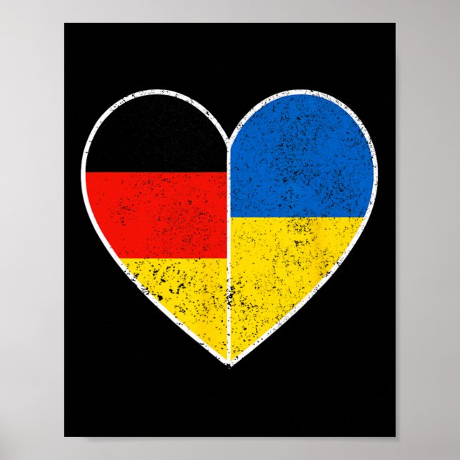 Heart Germany And Ukraine Solidarity Friendship Vi Poster (Front)