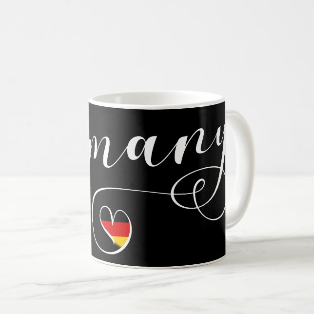 Heart Germany, German Flag Coffee Mug (Front Right)