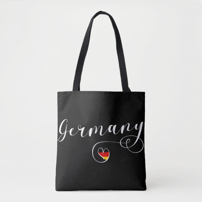 Heart Germany Grocery Bag, German Flag Tote Bag (Front)