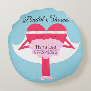 Heart Getting Married Bridal Shower Round Cushion