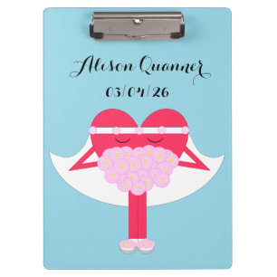 Heart Getting Married Engagement Clipboard