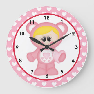 Heart Girl Care a lot Kids Room Wall Clock d3