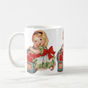 Heart Girl Child Retro Cute Children Coffee Mug