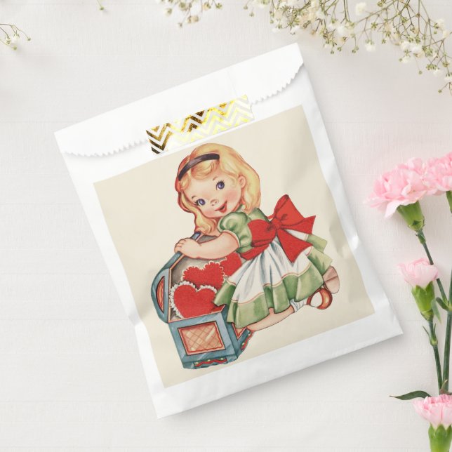 Heart Girl Child Retro Cute Children Favour Bags (Sealed)