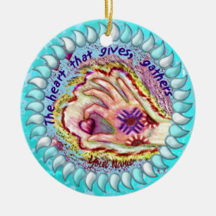 Heart Gives Gathers Christian ornament