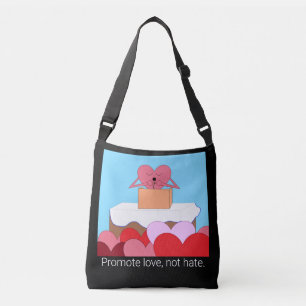 Heart Giving a Speech About Love: Crossbody Bag