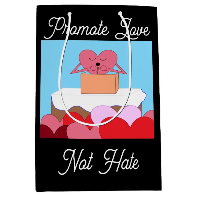 Heart Giving a Speech About Love: Medium Gift Bag (Front)