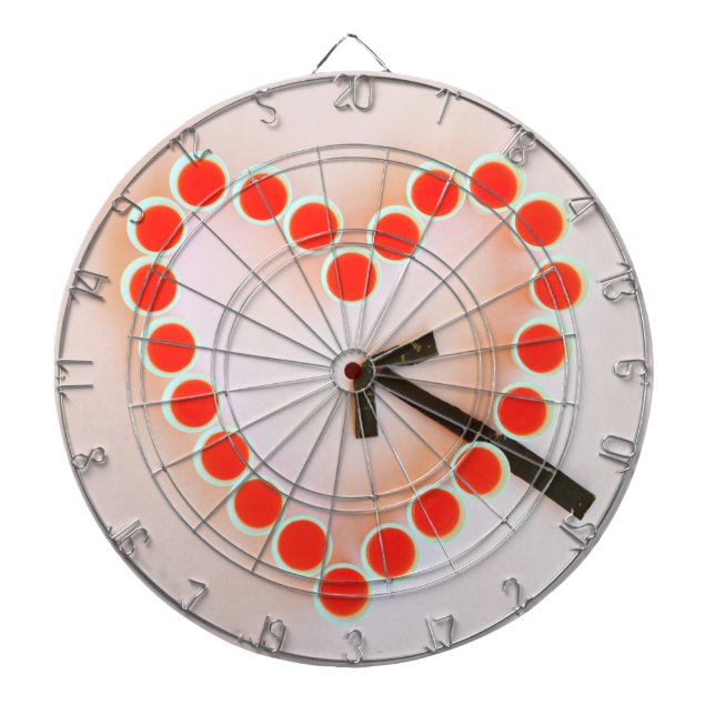 heart glasses on metal cage dartboard (Front)