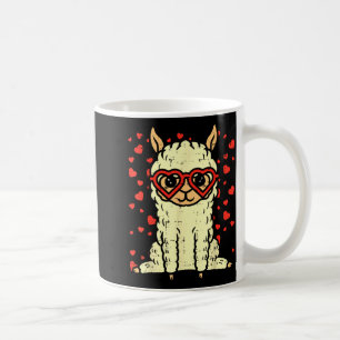 Heart Gles Llama Cute Alpaca Valentines Day Animal Coffee Mug