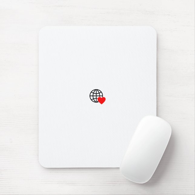Heart & Globe Workstation Mouse Pad (With Mouse)