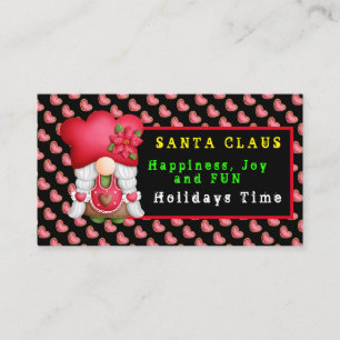 Heart Gnome Customise Colour and Text Business Card