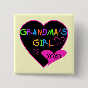 Heart Grandma's Girl T-shirts and Gifts 15 Cm Square Badge