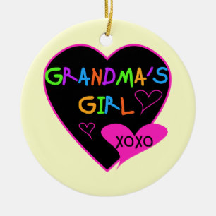Heart Grandma's Girl T-shirts and Gifts Ceramic Tree Decoration