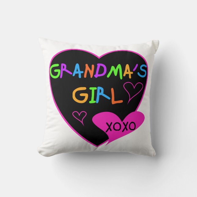Heart Grandma's Girl T-shirts and Gifts Cushion (Front)