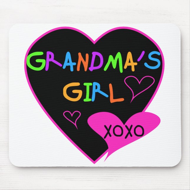 Heart Grandma's Girl T-shirts and Gifts Mouse Mat (Front)