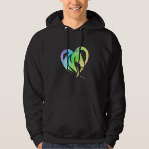 Heart Graphic Horse Lover Equestrian Rider Horses Hoodie