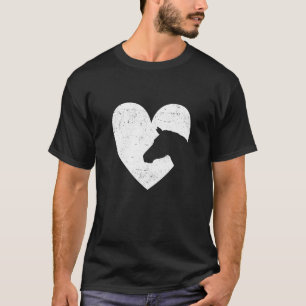 Heart Graphic Horse Lover Equestrian Rider Horses T-Shirt