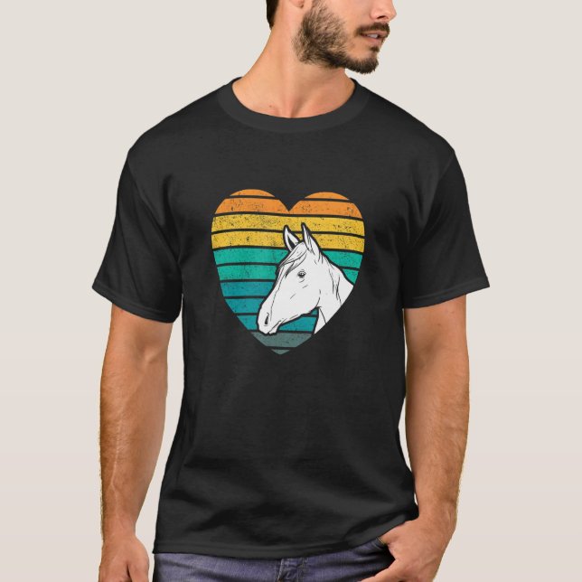 Heart Graphic Horse Lover Equestrian Rider Horses  T-Shirt (Front)