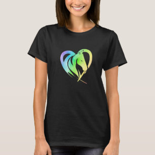 Heart Graphic Horse Lover Equestrian Rider Horses  T-Shirt