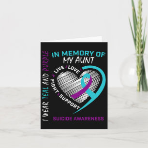 Heart Graphic In Memory Of Aunt Suicide Awareness Card