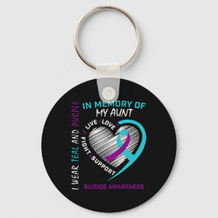 Heart Graphic In Memory Of Aunt Suicide Awareness Key Ring