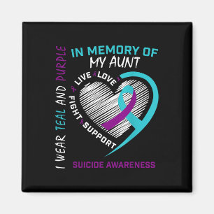 Heart Graphic In Memory Of Aunt Suicide Awareness Magnet